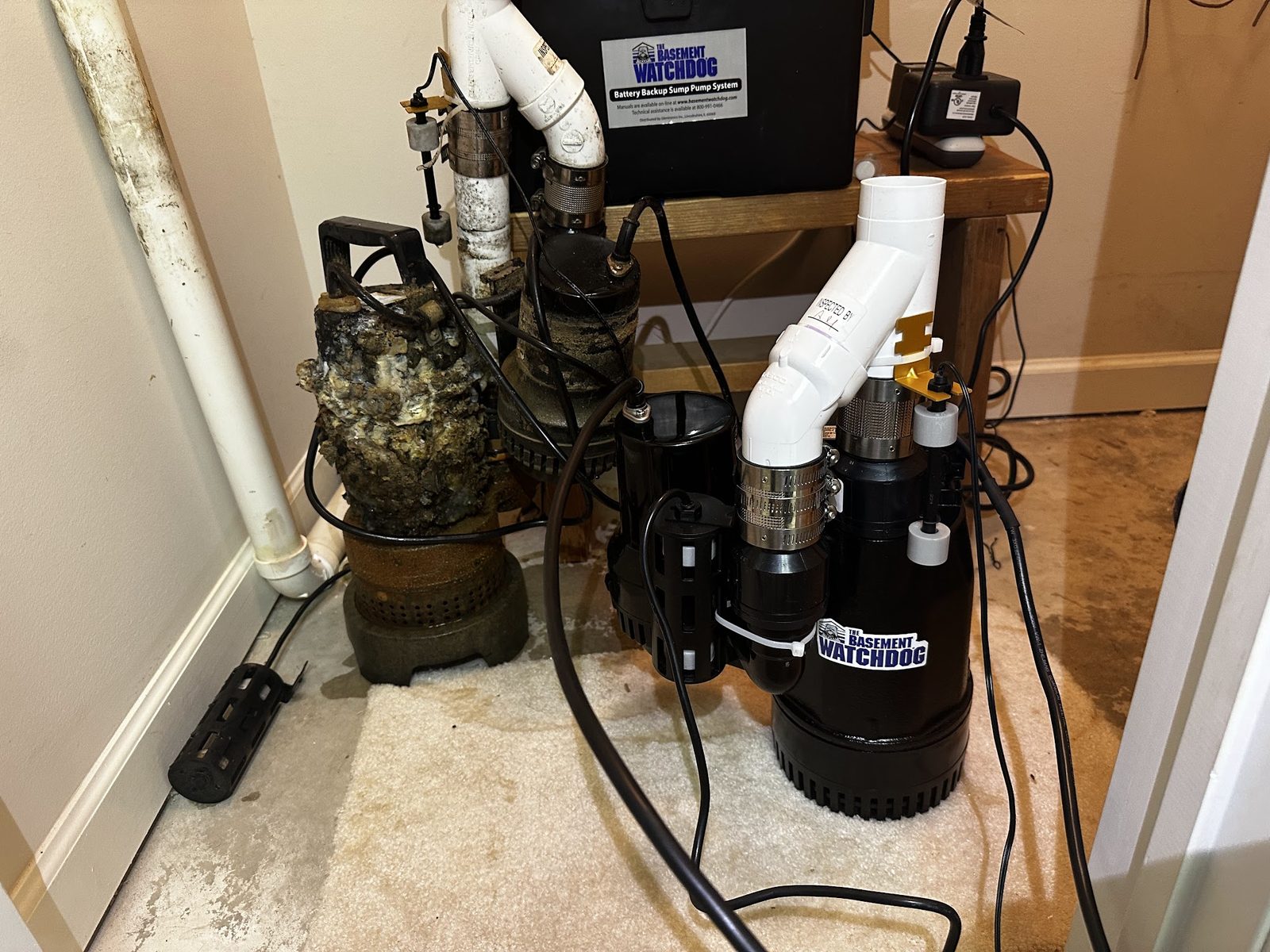 Sump pumps with PVC discharge piping