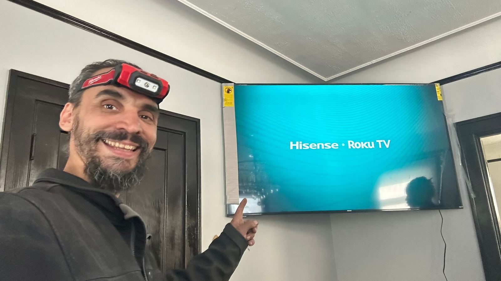 Gabriel with a smart TV he just wall-mounted and set up