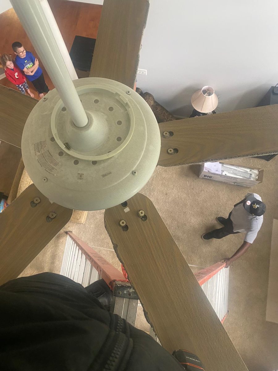 New ceiling fan installed, view from below